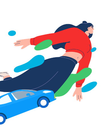 移動する女性イラスト